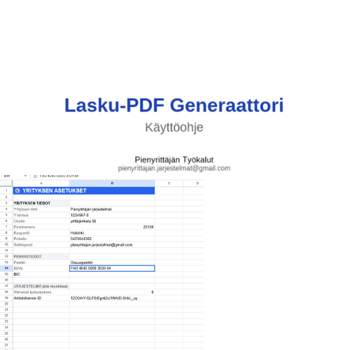 Lasku-PDF Generaattori (Google Sheets)