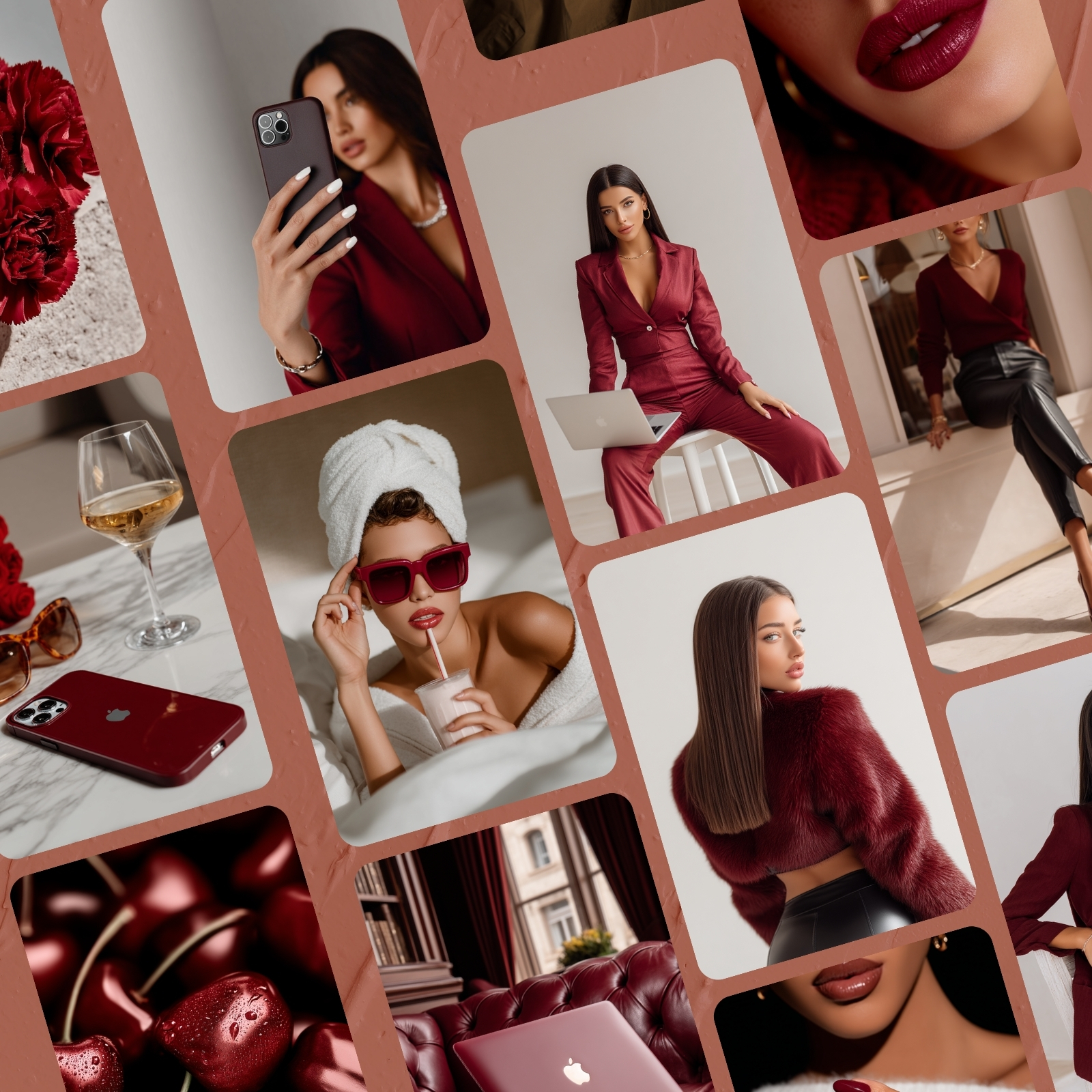 Burgundy Boss Babe – 50 ylellistä stock-kuvaa vahvalle naisbrändille