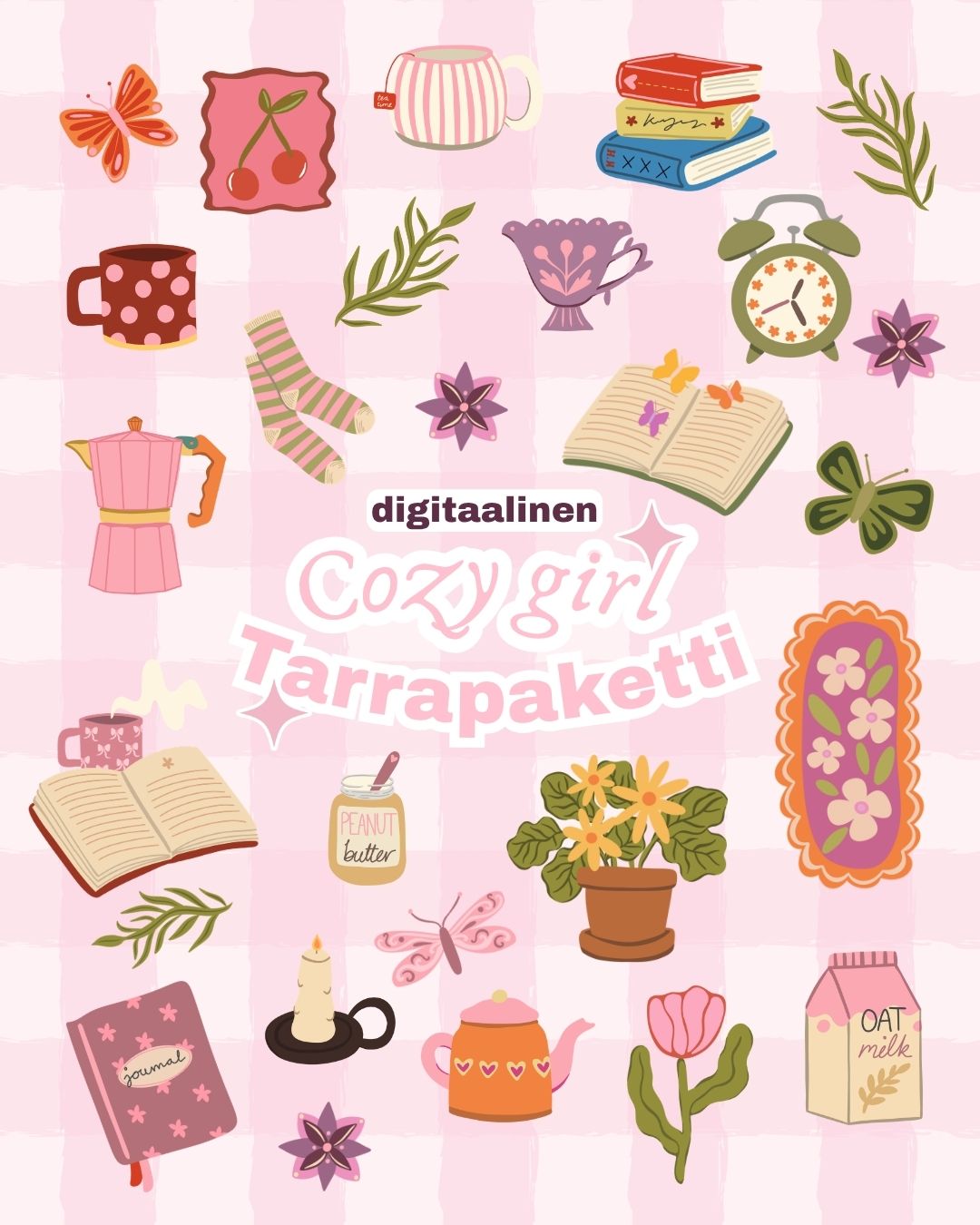 Digitaalinen Cozy Girl -tarrapaketti